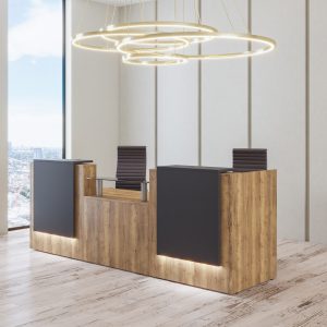 Zion Double Front Reception Desk with Central low Section